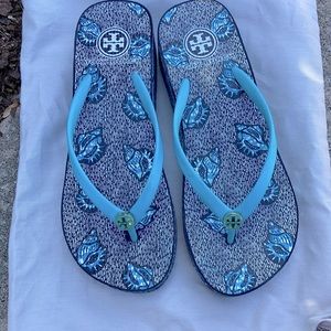 Tory Burch wedge flip flops